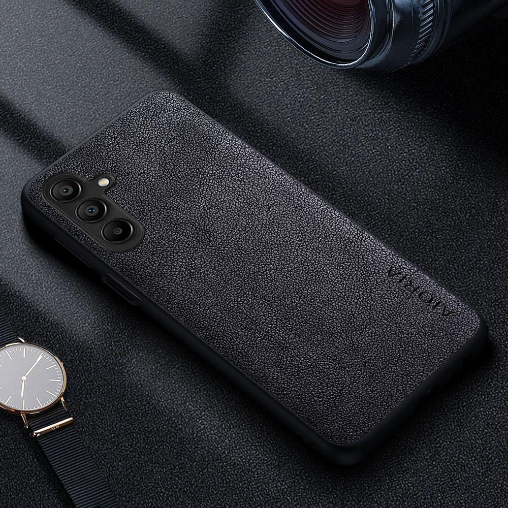 Husa pentru Samsung Galaxy A16 Premium Luxury Husa Telefon din piele Funda Retro Business Style Capa de culoare solida