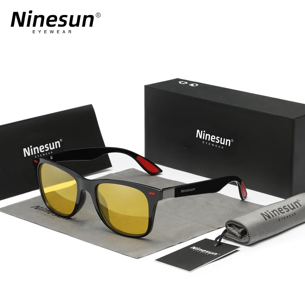 NINESUN Herren/Damen Klassische polarisierte Sonnenbrille Fahren Quadratische Große Rahmenbrille UV400 Lässig Urlaub Outdoor-Sportbrille