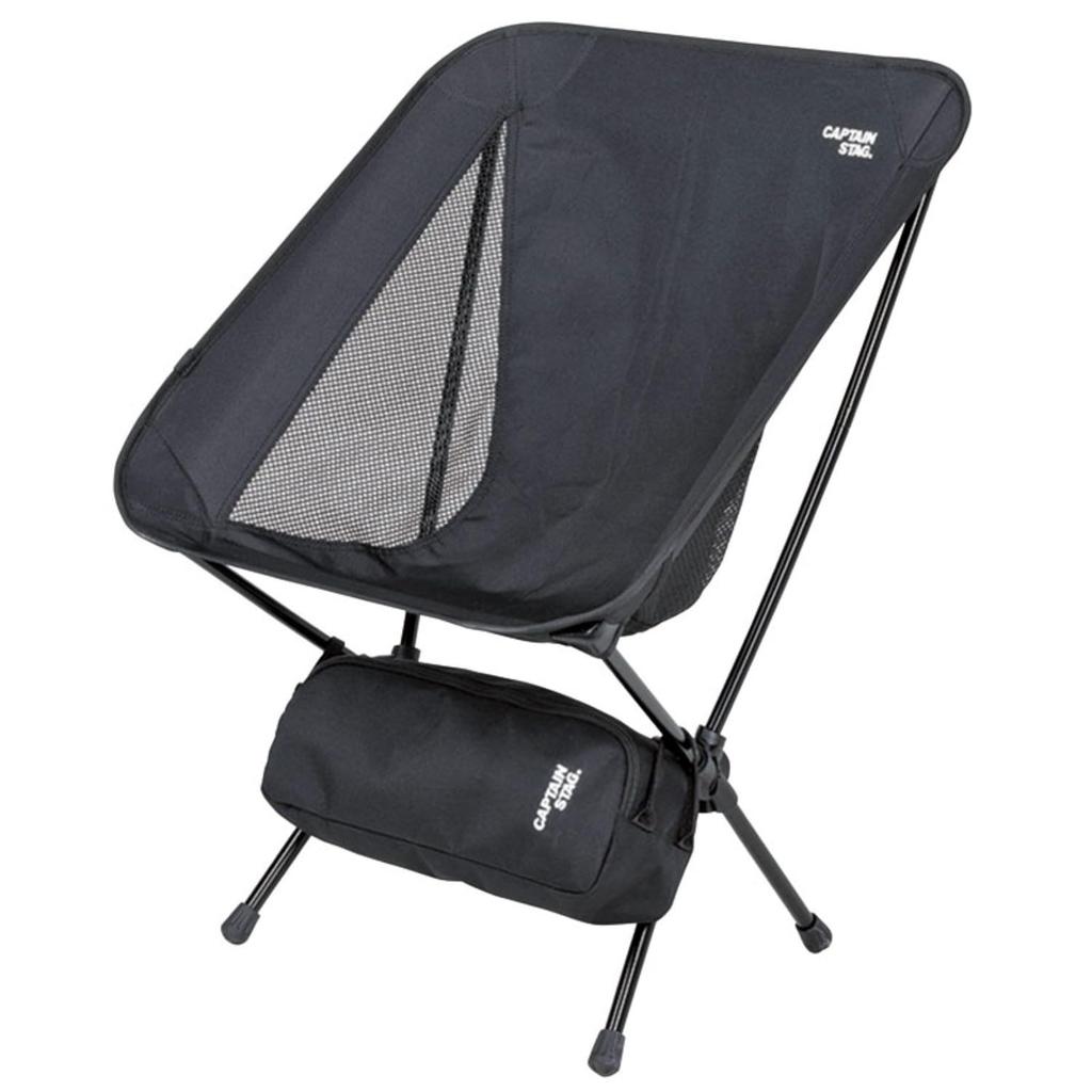 CAPTAIN STAG Outdoor Chair The Light Chair Lightweight Compact Storage Bag Included Black Trekker Assembled Width 540 X Depth 500 X Height 700 Seat