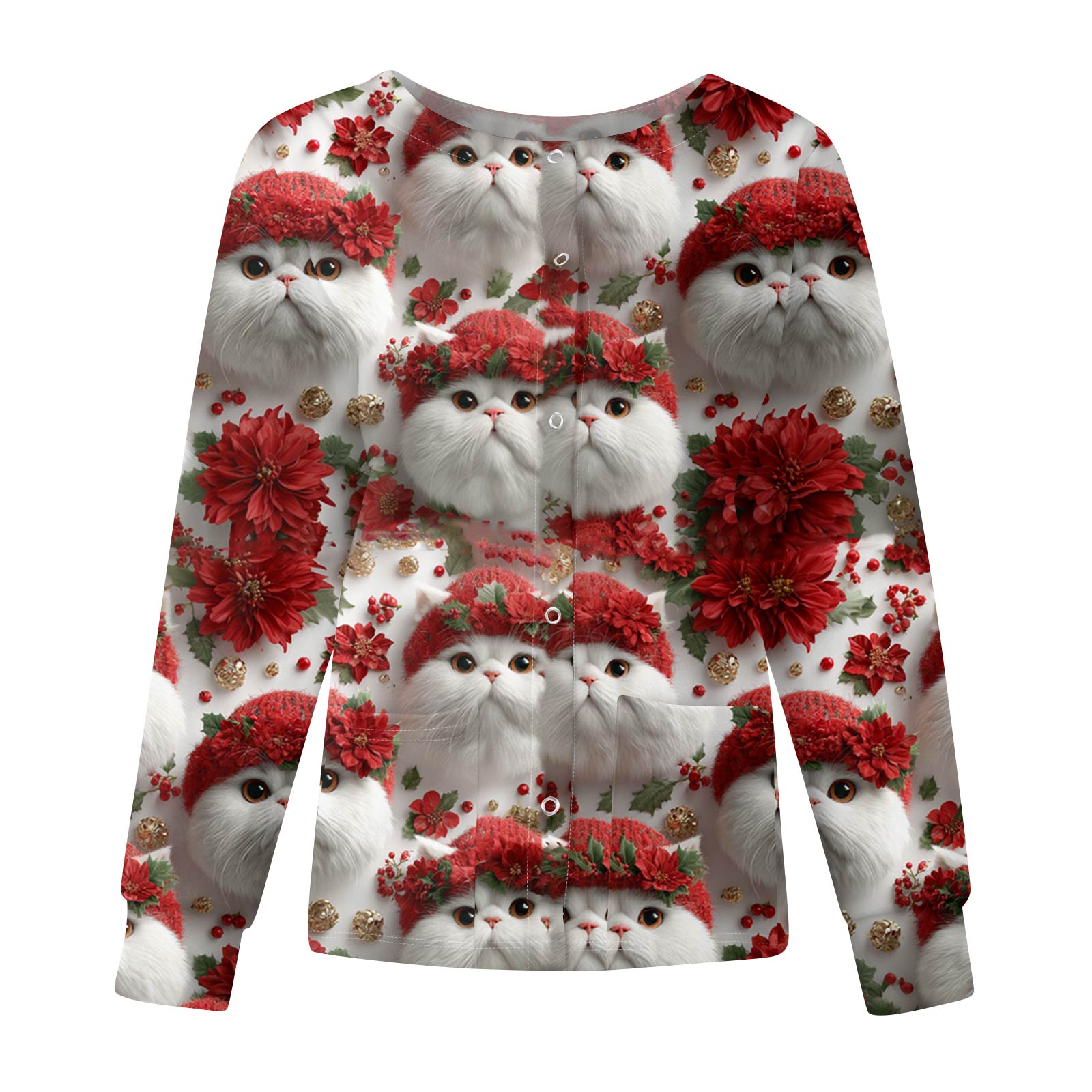 

Женская повседневная модная куртка с длинными рукавами и на одной пуговице с рождественским принтом XXXXL