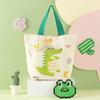 Cartoon Dinosaur Crocodile Canvas Bag - Large Capacity Children's Gift for Daily Use.