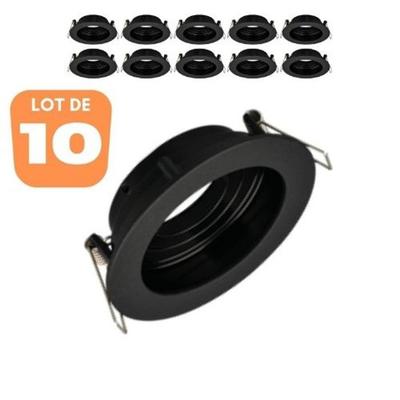 Pack of 10 Beta R3 Round Black MR16 GU10/GU5.3 Spotlight Holders