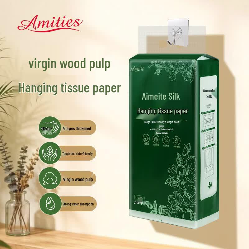 AMITIES 4-Ply Hanging Facial Tissues, 300 Pulls