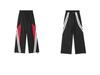 Amerikanische Harajuku Retro Jogginghose - Elastischer Bund Patchwork Hohe Taille Weites Bein