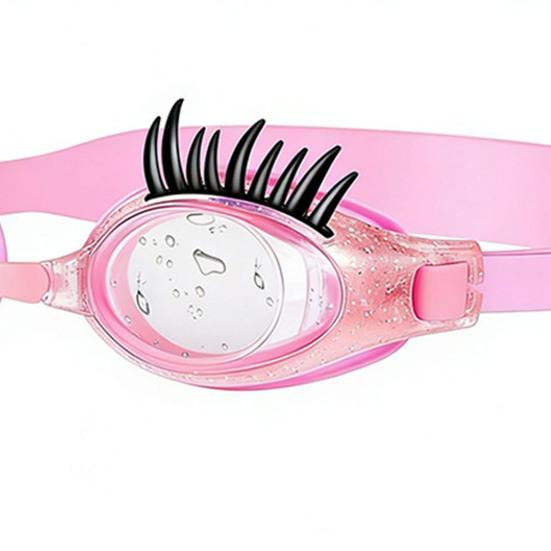 Children Swim Goggles with Eyelashes Waterproof No Leakage Anti-Fog Clear Lens Boys Girls Silicone Swim Goggles Diving Snorkeling Equipment