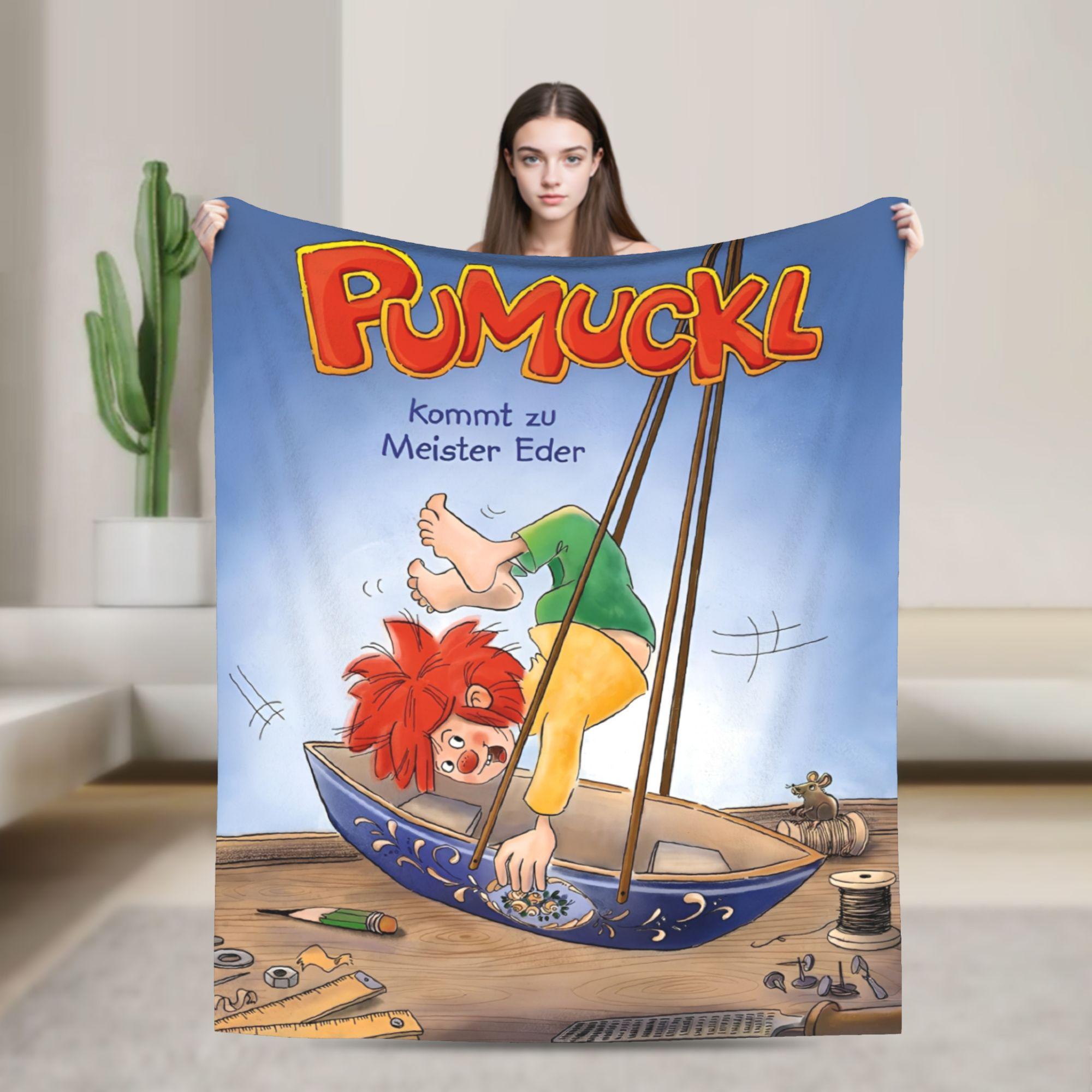 

Pumuckl Cute Elf Fairy Blankets Fleece Autumn Winter Anime Cartoon Portable Ultra-Soft Throw Blankets for Home 80x60in