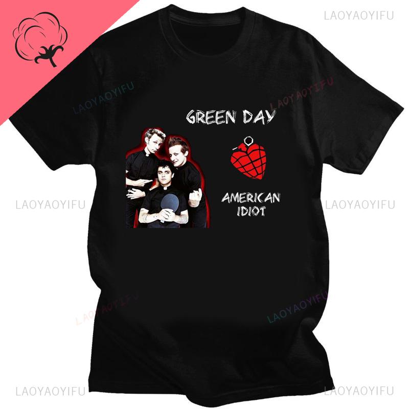 Green Day American Idiot Albuum Cover Tshirts Unisex Women Oversized Tshirts Novelty Funny Streetwear Summer Comfortable Tee