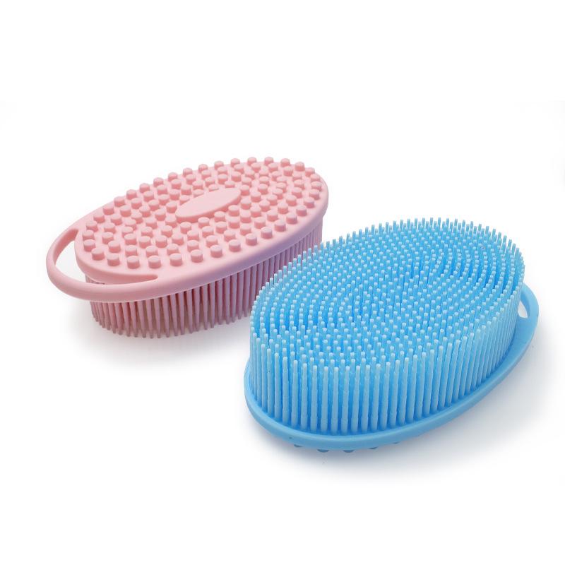 Silicone Double-Sided Bath & Scalp Brush with Lanyard for Baby & Adult Sensory Cleaning