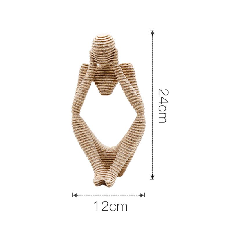 24cm Abstract Art Thinker Statue Thinking of You Figurine Natural Sandstone Crfats Sculpture Modern Home Office Desk Decor