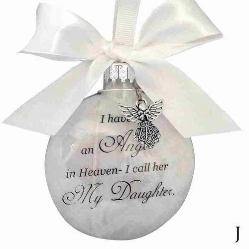 

Шары для рождественской елки Памятное украшение Шар из перьев Ангел на небесах Мемориальное украшение Рождественская елка Подвеска в память о маме и папе 1pcs