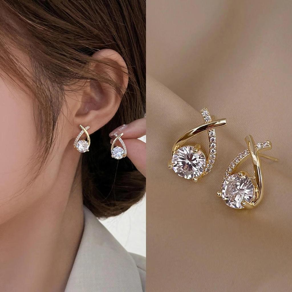 925 Silver Needle Korean Fashion Crystal Flower Earrings For Women Jewelry Trending New Luxury Zircon Flowers Stud Earrings