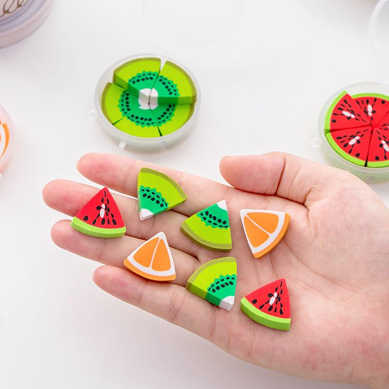 1 Box Fresh Fruit Cute Kawaii Student Stationery School Office Supplies Children Erasers for Kids Gift Creative Pencil Rubber