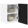 Hanging Cabinet with Door Black Oak and White 30 x 31 x 40 cm