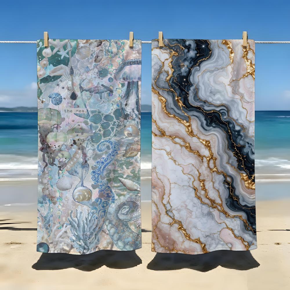 Art M-Marble T-Texture Towel Beach Blanket Towel For Travel Gym Shower Luxury Lightweight Camping Pool hot
