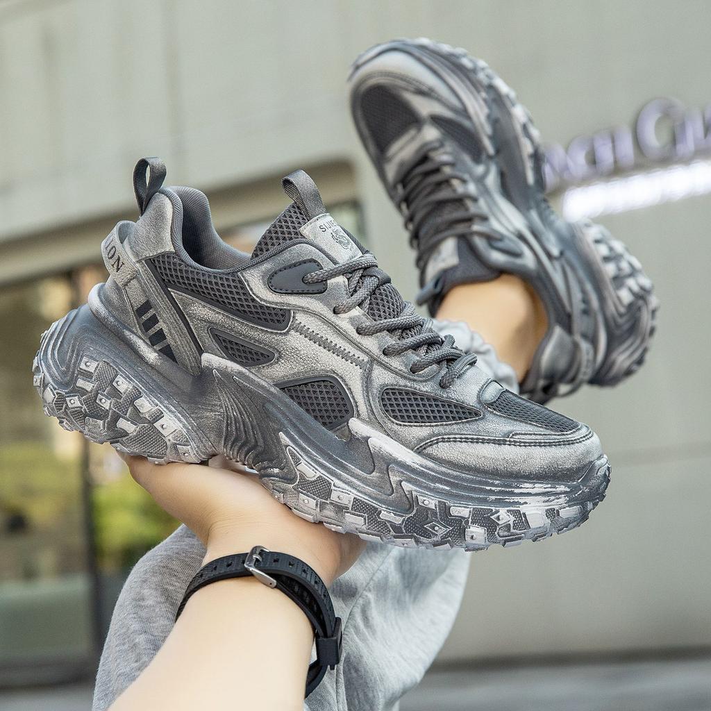 New Thick-soled Heightening Casual Shoes Fashionable Versatile Soft-soled Dad Retro Dirty Comfortable Men's Trendy Shoes