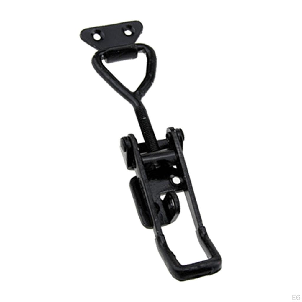 4 Pieces Toggle Clamps Cabinet Boxes Lever Handle Black Iron Quick Release Hand Tool Pull Hasp Latch