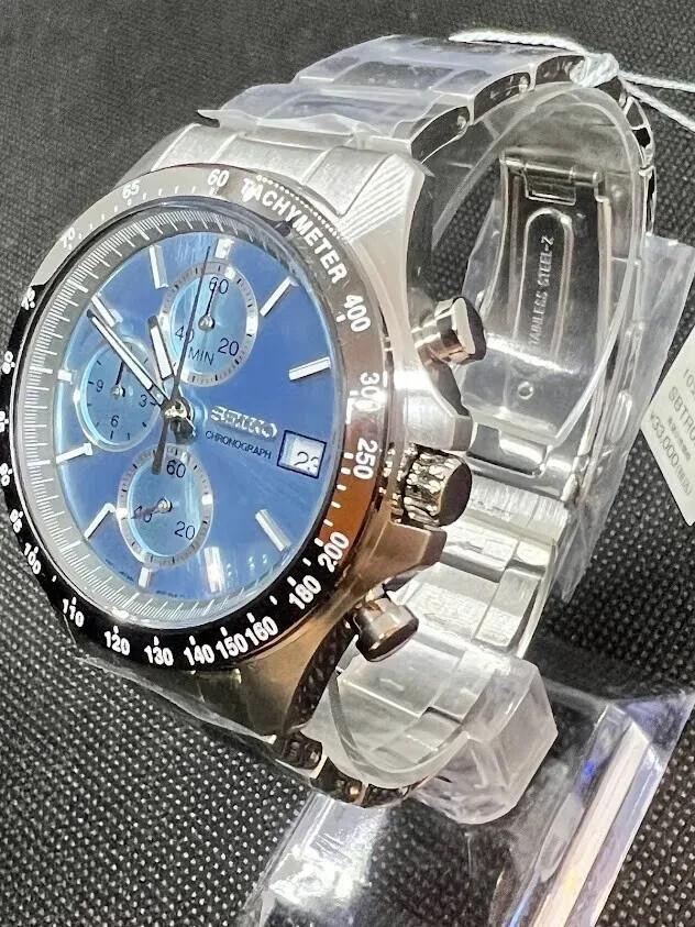 SEIKO SBTR029 Spirit SELECTION Chronograph Stainless Steel Watch Blue 39.8mm