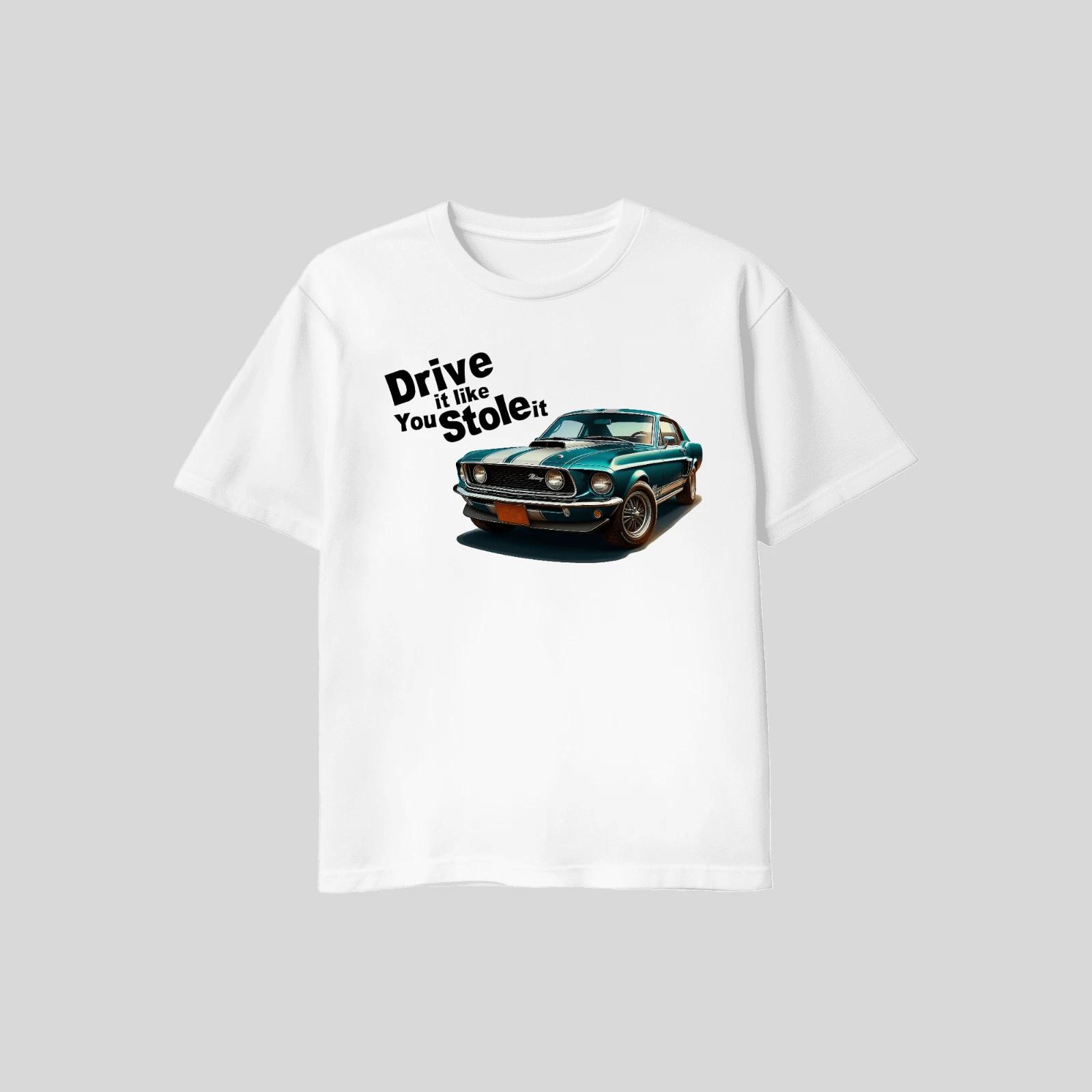 Unisex Adult Vintage Graphic 1969 Mustang GT500 Cobra Drive It Like... S