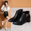 Autumn Winter New Edition Fashionable Versatile Women's Boots Zipper Short Women's Boots Elegant Simple Pointed Women's Shoes
