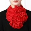 Color Block Scarf: Women's Four Seasons Warm Flower Neck Warmer – Fashionable Korean Style, Versatile Collar.