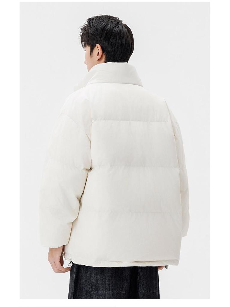 Men's Winter Double-Sided White Duck Down Jacket: Thick, Warm, and Ideal for Couples