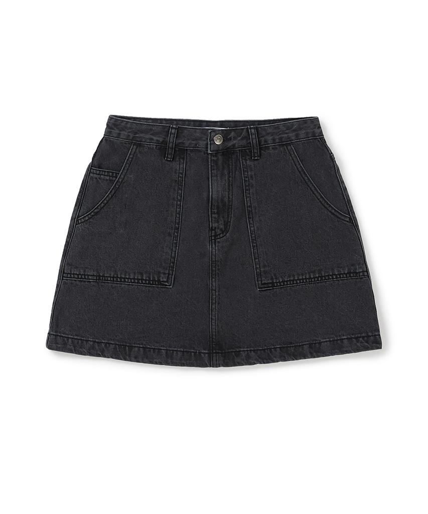 Clove [26Ss Clove] Denim Pocket Skirt (Black)