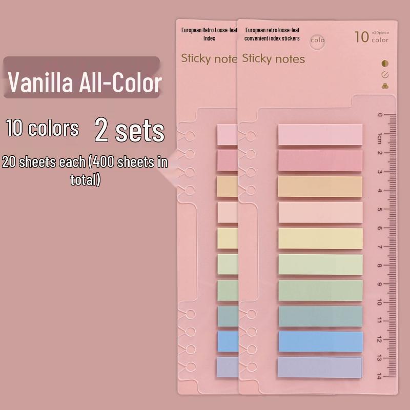 Retro Morandi Sticky Notes: Tearable Index Stickers & Colored Bookmarks for Students