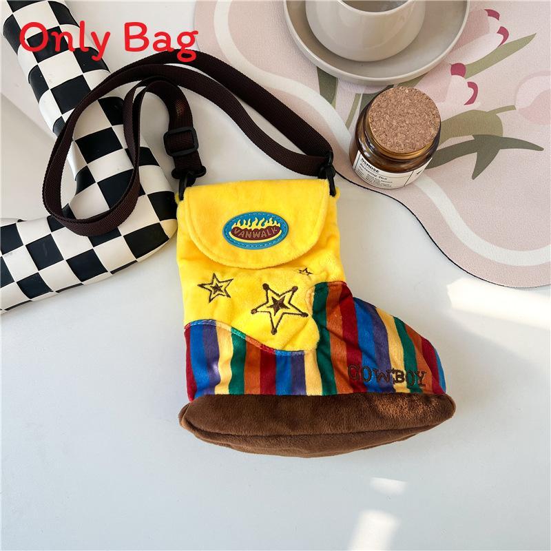 Modern Cool Woolen Kids Crossbody Bag With Geometric Pattern For Daily Use