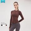 Long Sleeve Slim Fit Moisture-Wicking Henley Yoga Top for Fall and Winter