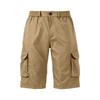 Mens Button Closure Elastic Waist Six Pocket Casual Cargo Knee Length Shorts for Outdoor and Daily Wear