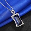 Huitan Luxury Female Fashion Pendant Necklace with Bright Zirconia Box Chain Jewelry Anniversary Party Accessories for Women