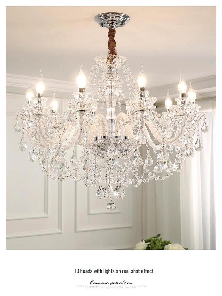 French Luxury Crystal Chandelier: Retro Court Style for Living Rooms, Restaurants, Villas, or Weddings