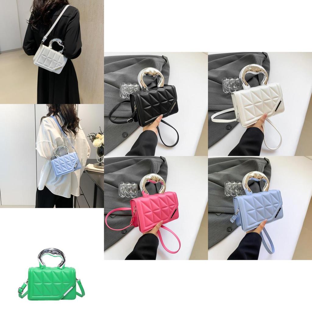 Schicke Trendy PU-Leder Handtasche Kleine Quadratische Tasche Für Damen Mit Stilvollen Nähten