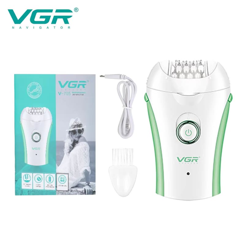 

Original VGR V-705 Rechargeable Women Epilator Electric Female Epilator for Face Hair Removal Machine Facial Legs Depilatory Body Home Hair Shaver зелений