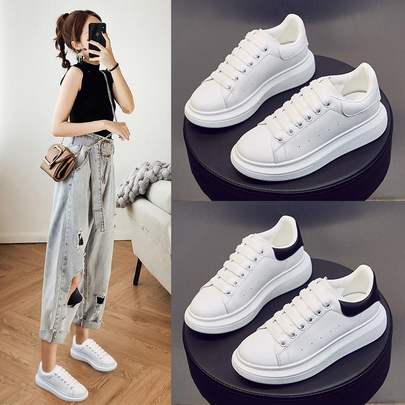 New versatile little white shoes female student Korean version thick-soled heightening women's casual shoes women's shoes 6