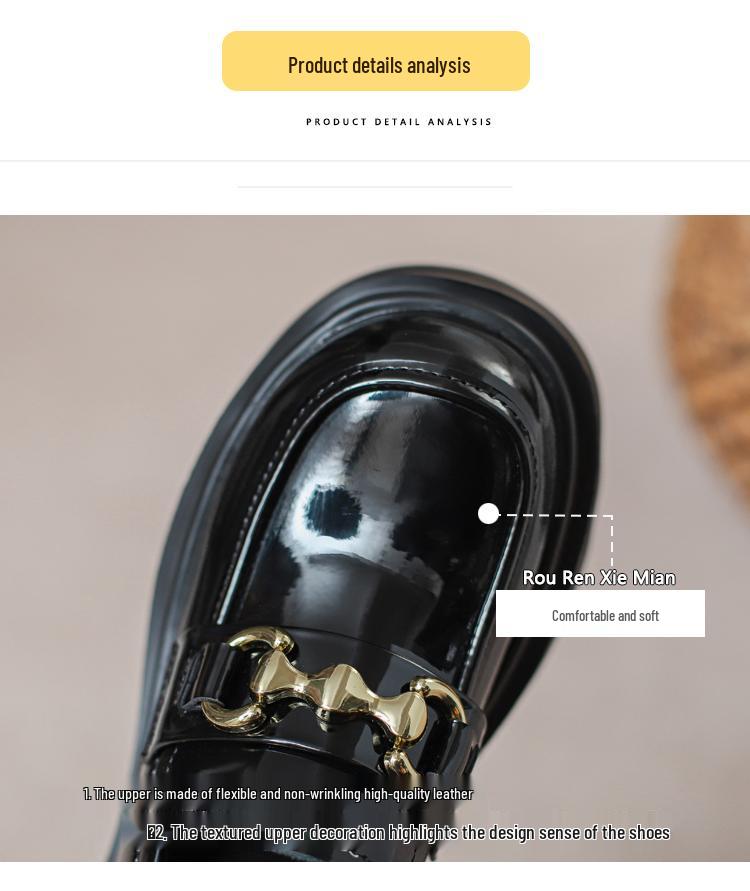 Dámské lakované mokasíny nazouvací se skrytou silnou podrážkou a extra vysokými podpatky - Britský styl, Černé, Velikost 33.