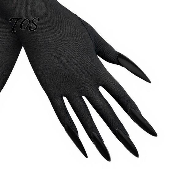 Scary Cosplay Handwear 1 Pair Halloween Ghost Claw Gloves, Long Fingernail Witch Costume Dark Party Performance Prop Accessory, for Adults, Durable