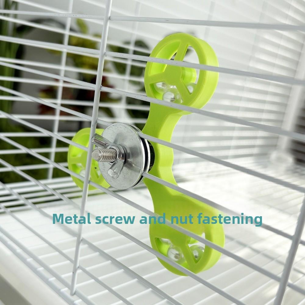 Bissfester Papagei Rotierende Windmühle Schnabelschleifen Interaktiver Papagei Spinner Rad Langlebiger Kunststoff Vogel Interaktives Spielzeug