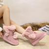 Women Snow Boots Fur Pompon Boots Winter Warm Shoes Thicken Fur Linner Shoes