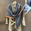 130*130cm 30% Seide +70% Wolle Schal Retro Vintage Luxuriös Weich Stola Groß Warm Winter Wickeltuch für Damen