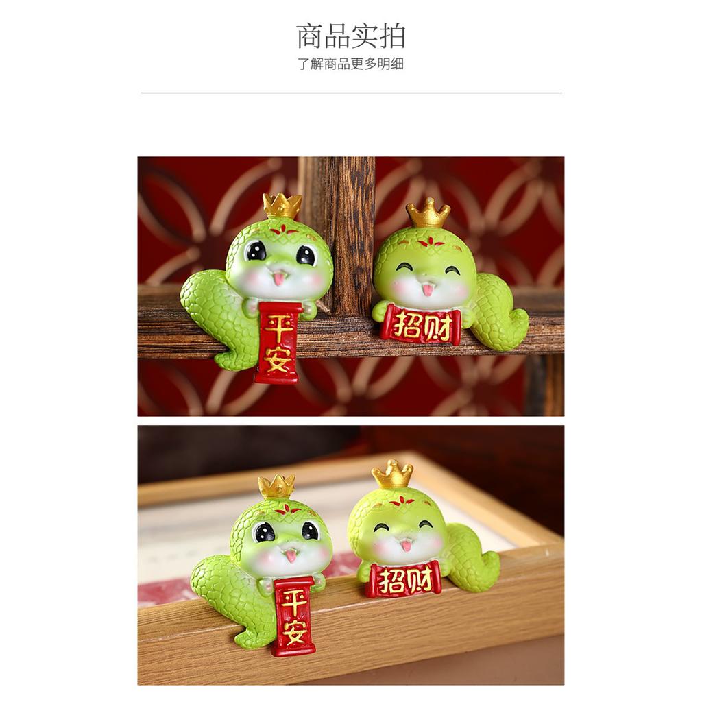 Resin Cartoon Snake Figurine Small Cute Snake Desktop Decoration for Home Office Car