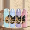 1PC Twisted Dragon Art 750ml Color Plastic Sports Water Bottle Leakproof Flip Straw Lid Suitable for Sports Office Home Use