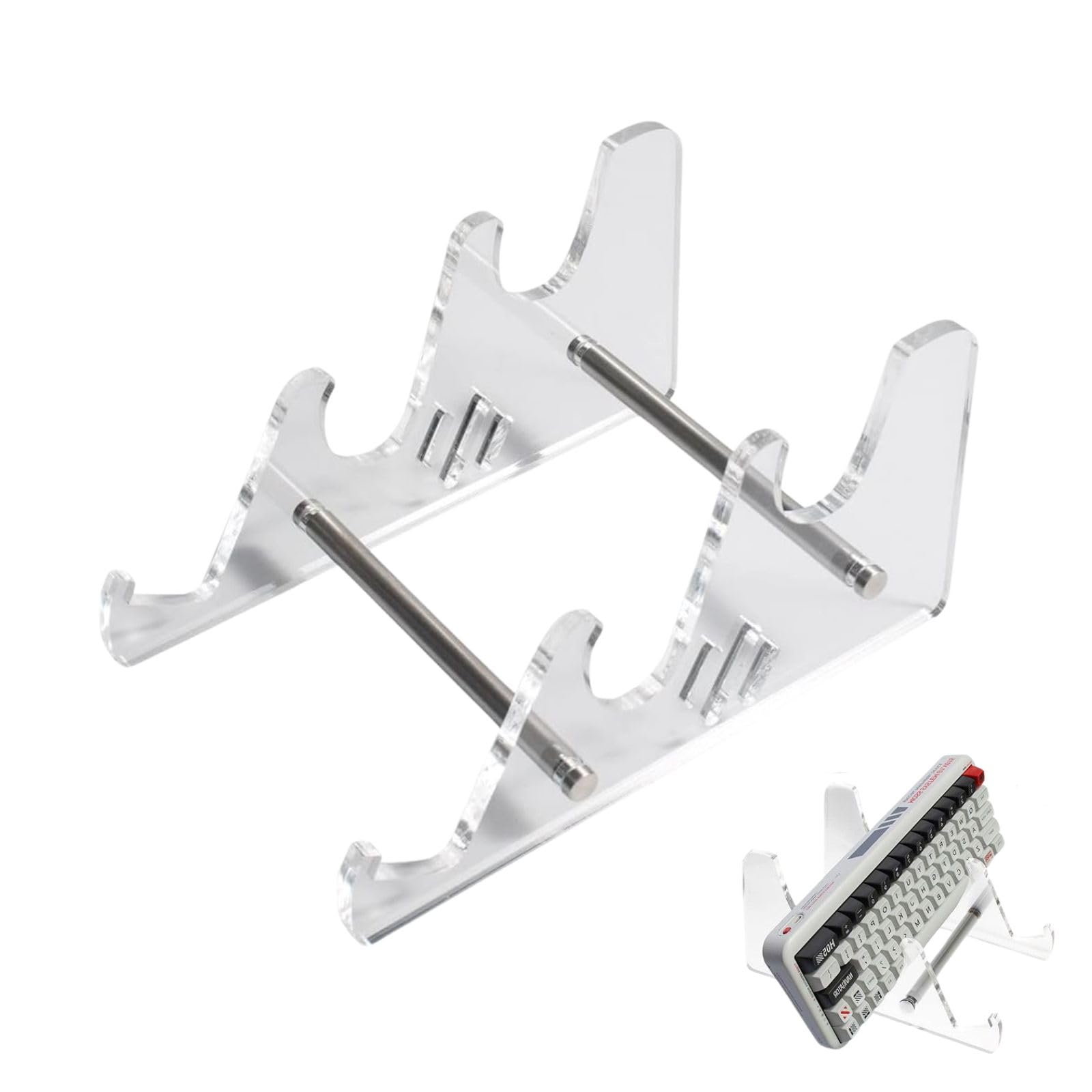 

Itisyou Keyboard Stand, Keyboard Storage, Acrylic Stand, Clear 3-Tier Keyboard Storage Holder, 1 Piece