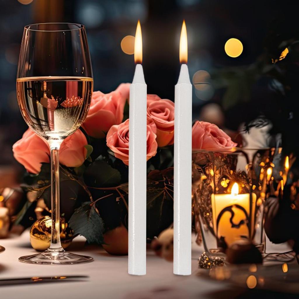 Tapered Candles Natural Long Burning Candles 10X Survival Supplies Short Taper Candles Household for Wedding Blessing