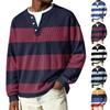 Men's Button,Down Collar Long,Sleeve Ribbed Knit Pullover