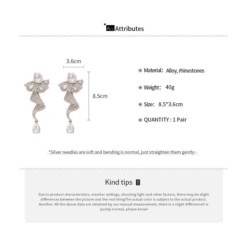 Schicke Strassblume & Tropfen Silberohrringe - Eleganter europäischer & amerikanischer Stil