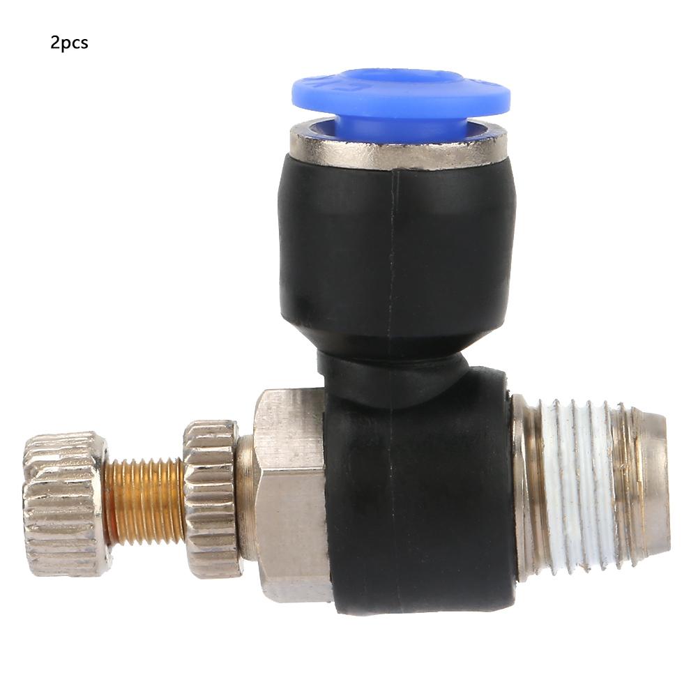 2pcs Tube Air Flow Speed Controller Pipe Pneumatic Fitting Regulator Valve SL6 01
