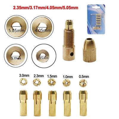 Mini Drill 7pc Brass Collet Copper Material Drill Collet