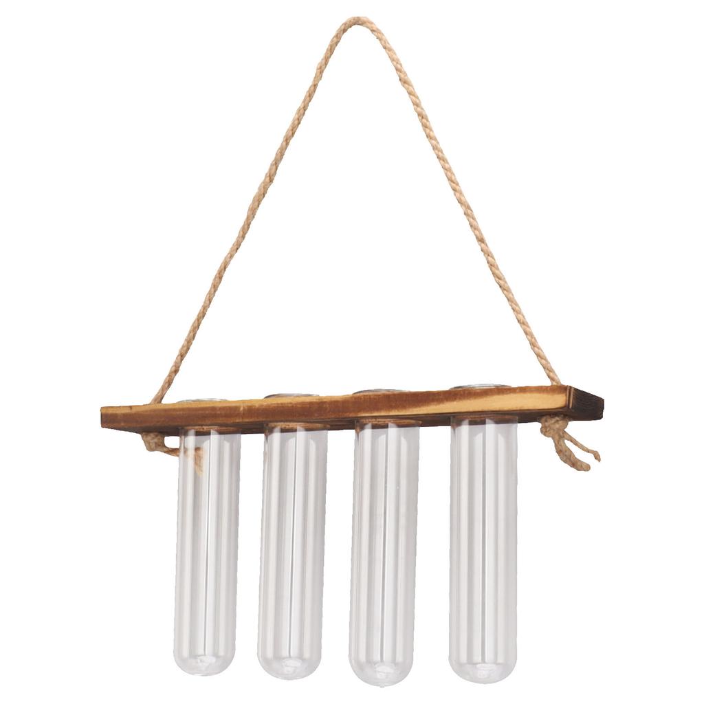 1 Våning 4 Hål Växtförökningsstation Vägghängande Växtterrarium Med Träställ Mini Test