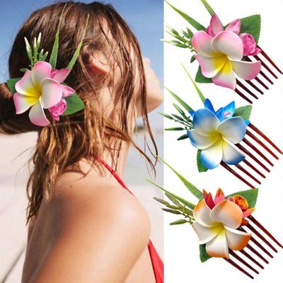 Hair Comb Artificial Flower Design Anti-slip Teeth Hair Organizer Comb Updo Bun Hair Styling Accessory